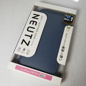 iPhone14 Pro 三眼 手帳型 ソフトレザーケース ブルー 1104