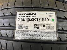 T800 新品未使用 215/45R17 YOKOHAMA ADVAN sport v105 ヨコハマ アドバンスポーツ イボ付き 夏タイヤ サマータイヤ 2021年製 4本セット_画像3