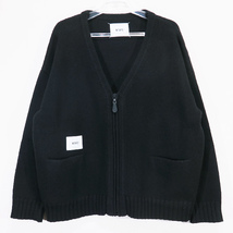 WTAPS ダブルタップス 20AW PALMER/SWEATER/WONY 202MADT-KNM04 ジップ カーディガン セーター ブラック トップス ニット Jaz_画像1