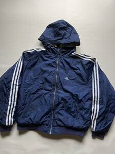 ★リバーシブル USA規格 00s adidas メンズ L相当 ヴィンテージ ナイロン スウェット パーカー ジャケット / アメリカ規格 オールド 