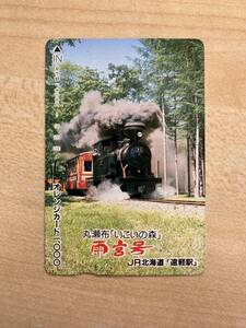 ☆1穴☆駅限定『遠軽駅』超美品　丸瀬布『いこいの森』雨宮号　JR北海道使用済み 1000円オレンジカード レトロ アンティーク ビィンテージ 