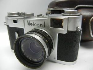 MelconⅡと Sankyo koki W-KOMURA- 1:2.8 f=35mm カメラケース有り おまけ付 ● 旧カメラ販売店の品物です 目黒光機 メルコン 三協