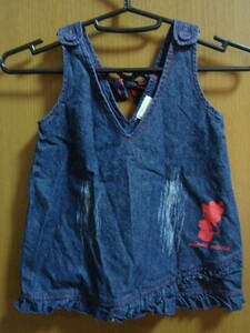  Disney store Denim no sleeve One-piece size 90 old clothes 