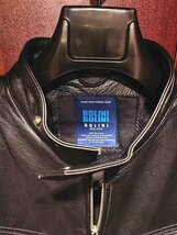 最高級16万◆イタリア・ミラノ発*BOLINI*ブルーラベル※セレブdesigner イタリアン牛革使用・レザージャケット・ライダース・44/S_画像6