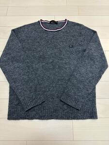 【美中古】FRED PERRY セーター アルパカ混 グレー ニット フレッドペリー Mサイズ相当