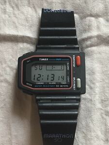 ジャンク★TIMEX MARATHON 50 豆球 ヴィンテージ タイメックス マラソン メンズ デジタル 腕時計 Skiathlom スキーアスロンWave Rider型