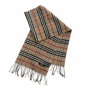 [BURBERRY] Burberry кашемир muffler палантин бежевый noba проверка Англия производства мужской женский унисекс USED стандартный 