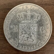 1円～銀貨【フランクリンミント】1874年 オランダ 1 1/2フルデン銀貨 国王ウィレム3世 総量24.8g 収集家放出品 99_画像3