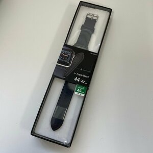 【80】未使用 保管品 エレコム Apple Watch 44 42mm バンド ハイブリッドレザーバンド ブラック AW-44BDLHVBK