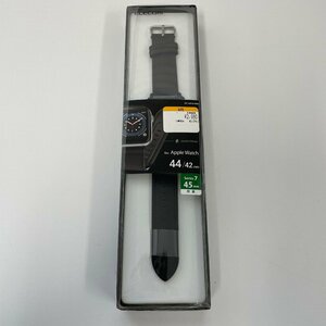 【80】未使用 保管品 エレコム Apple Watch 44 42mm バンド ハイブリッドレザーバンド ブラック AW-44BDLHVBK