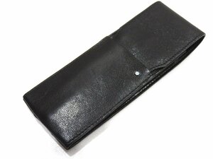 【76】1円～モンブラン MONTBLANC ペンケース レザー 三本挿し 中古品　擦れ有り