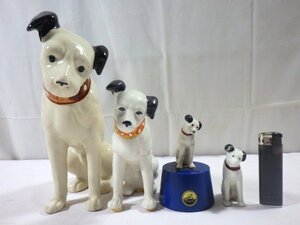 ■354：陶器製　ニッパー犬　ビクター犬　４体　まとめて　貯金箱■