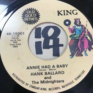 試聴 新品 HANK BALLARD & THE MIDNIGHTERS ANNIE HAD A BABY / WORK WITH ME ANNIE 