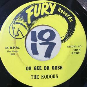 試聴 1958年ティーンDOO-WOP 45 THE KODOKS OH GEE OH GOSH 両面NM フランキー・ライモン&ザ・ティーンエイジャーズ・フォロワー