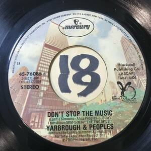 試聴 80年全米19位ソウル1位 YARBROUGH & PEOPLES DON’T STOP THE MUSIC / YOU’RE MY SONG 両面EX+/Lonnie Simmons制作ビヨンセネタ