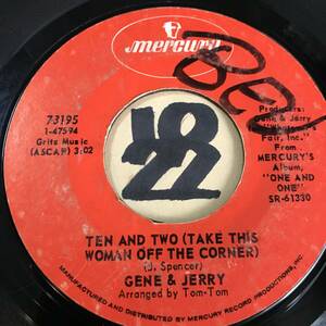 試聴 シカゴのTOM TOM編曲ファンク45 GENE & JERRY TEN AND TWO (TAKE THIS WOMAN OFF THE CORNER) VG++ SOUNDS EX 