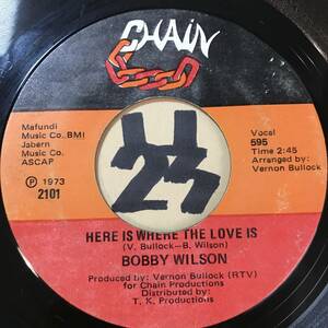 試聴 BOBBY WILSON HERE IS WHERE THE LOVE IS / ANYTHING 両面EX 