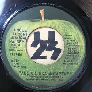 試聴 PAUL AND LINDA McCARTNEY UNCLE ALBERT ADMIRAL HALSEY 両面VG++ 