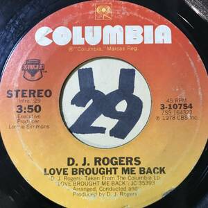 試聴 D. J. ROGERS LOVE BROUGHT ME BACK 両面VG++ 