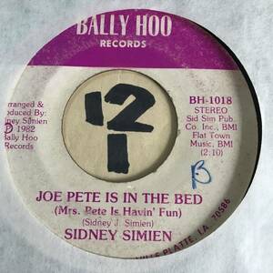 試聴 リズム・ボックス・ザディコ’82 SIDNEY SIMIEN JOE PETE IS IN MY BED 両面VG SOUNDS VG++ Louisiana Blues, Texas Blues, Cajun 