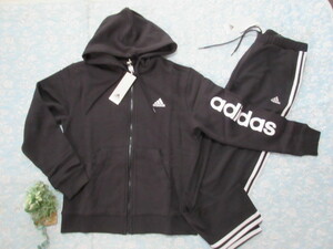 * новый товар [L/XL выбор ] Adidas adidas! тренировочные брюки Zip Parker & джерси длинные брюки комплект * чёрный * бесплатная доставка 