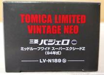 ★TLV トミカ リミテッド ヴィンテージネオ LV-N189b 三菱 パジェロ ミッドルーフワイド スーパーエクシードZ 94年式 銀/青 _画像2