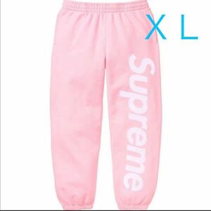 XL★ Supreme Satin Applique Sweatpant Light Pinkシュプリーム サテン アップリケ スウェットパンツ ライト ピンク