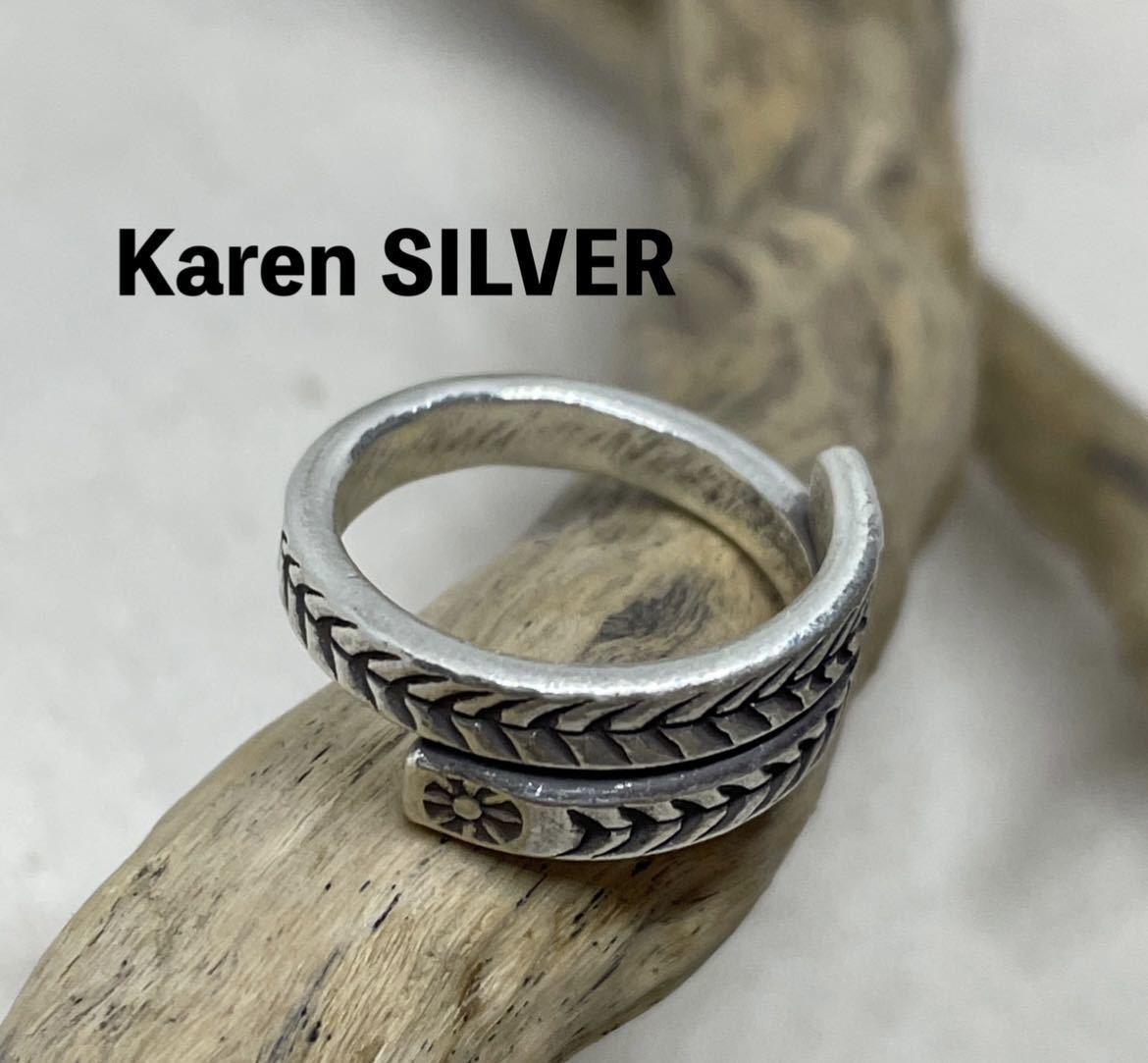 Karen Silver 925 Sterling Haute Pureté Fait Main Tribu de Montagne 228Ba 038, anneau, Argent, Sous la taille 13