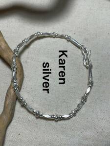 Art hand Auction R59 Card 6 Dobu P Karen Silver Bracelet High Purity Silver Craft Accessories Handmade Parts Silver Dobu P, bracelet, Bangles, bracelet, Silver