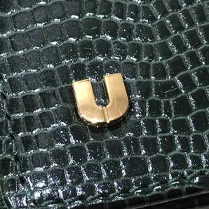 送料185円 Ungaro ウンガロ 本革 レザー リザード型押 カードケース 財布[N0760]の画像2