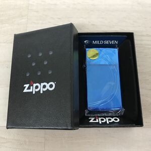 ジッポー ZIPPO オイルライター MILD SEVEN マイルドセブン スリムアーマー 2010年製 メタリックブルー[C0592]