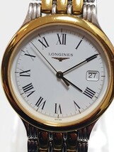 LONGINES ロンジン メンズ 腕時計 稼働 電池交換済み L5.649.3 グランドクラシック クオーツ ベルト純正 デイト 白文字盤 コンビカラー_画像3