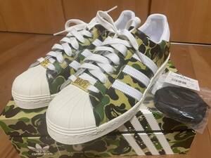 売り切り１００円スタート A BATHING APE × SUPERSTAR 80S BAPE エイプ APE adidas アディダス 