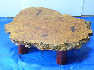 ☆★sn 玉杢 一枚板 総無垢 天然木 座卓 テーブル やや小ぶり 飾り台 花台 置台 盆栽台 オブジェ台