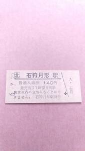 JR北海道　札沼線　石狩月形駅　140円入場券　