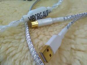 Viborg Audio spec beautiful .... beautiful sound sound * Sterling Silver USB 2.0 cable A-B port 1.0m unused goods 