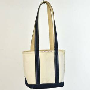 良好！ バキバキ！ 80s 90s USA製 L.L.Bean BOAT AND TOTE ロングハンドル トートバッグ スモール ヴィンテージ キャンバス ネイビー