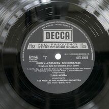 英 スービン・メータ/リムスキー=コルサコフ : シェエラザード/DECCA SXL6731 LP_画像2