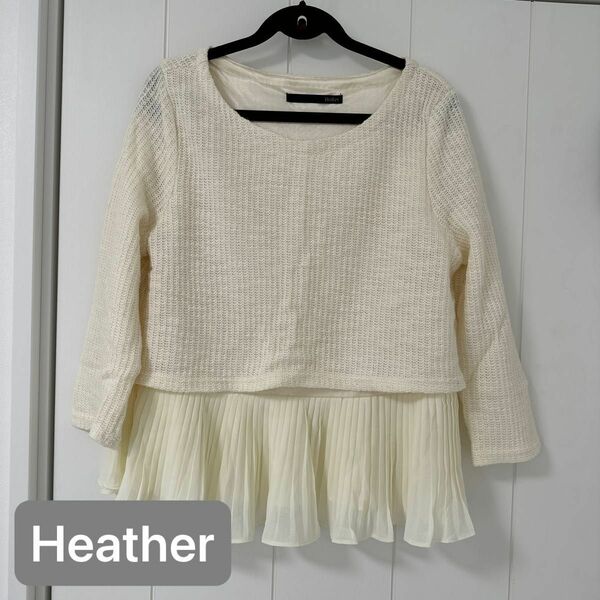 Heather プリーツ ペプラム ニット チュニック