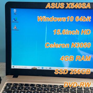 15.6インチ ASUS エントリーモデルPC Celeron メモリ4G SSD 256G DVD-RW Windows10