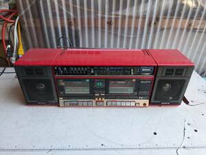 S:SONY ソニー CFS-W660 ステレオカセットコーダー ラジカセ　赤　レッド　ジャンク品