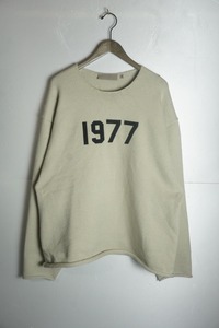 国内正規 FOG ESSENTIALS FEAR OF GOD エフオージー エッセンシャルズ ラウンドネック 1977 ニット セーター 薄緑 M 本物 1202N