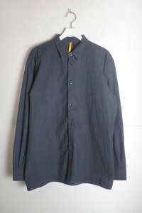 正規 MAN-TLE マントル REGULAR SHIRT washed バイオウォッシュ加工 レギュラー 長袖 シャツ ジャケット R13S1 ネイビー紺 M 本物 106O