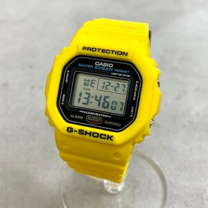 美品 CASIO カシオ G-SHOCK Gショック DWE-5600R-9JR 5600 SERIES リバイバルモデル タフネス デジタル メンズ 腕時計 イエロー クォーツ