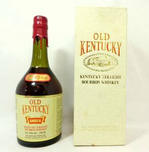 1000円スタート 酒 BOURBON WHISKEY OLD KENTUCKY AMBER 10年 750ml 45％ バーボン オールドケンタッキー 未開栓 箱付 12 お酒⑯513