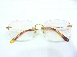 1000円スタート 眼鏡 PARIS MIKI AU-111 K18 Super smooth 142 パリミキ フレーム無 カラーレンズ 度入り 総重量約22.5g 12 QQ1018