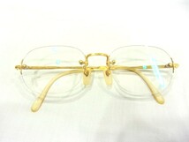 1000円スタート 眼鏡 M-002 K18 18金 K18眼鏡 フレーム無 度入り眼鏡 総重量約27.5g めがね メガネ 12 QQ1017_画像1