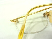 1000円スタート 眼鏡 M-002 K18 18金 K18眼鏡 フレーム無 度入り眼鏡 総重量約27.5g めがね メガネ 12 QQ1017_画像9