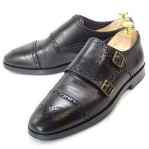 即決 COLE HAAN 8.5 ジェファーソン ダブルモンクストラップ コールハーン メンズ 黒 ブラック BLK 本革 ビジネス 本皮 革靴 紳士靴 通勤_画像5