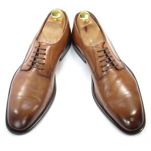 即決 GIANCARLO MORELLI 25.0cm プレーントゥ ジャンカルロ・モレリ 40 茶 ブラウン BRW 本革 ビジネス 本皮 革靴 紳士靴 通勤 会社 仕事